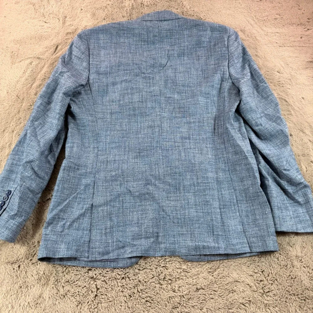 Patrick James Moderno Sport Coat 44L Light Blue Bamboo Silk Linen Botto Giuseppe